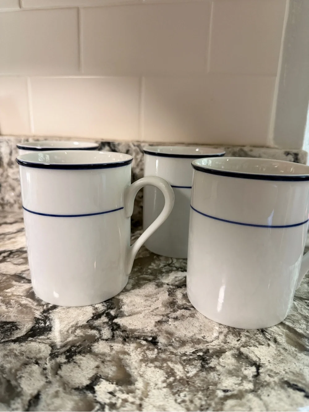 Set of 4 Crate & Barrel Catalina Mugs